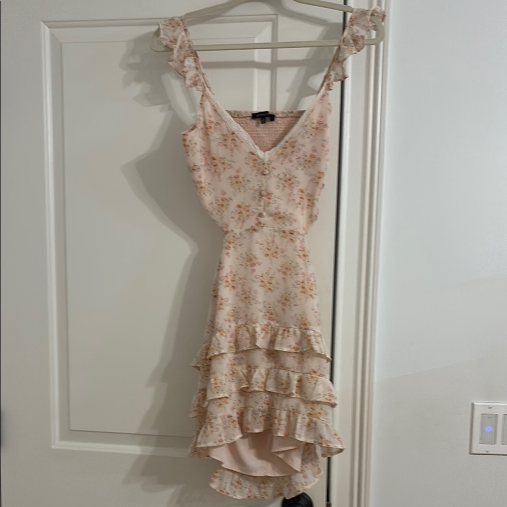 Floral Ruffle Dress in Cream